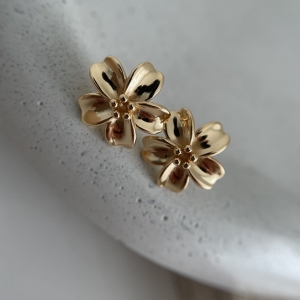 Kolczyki kwiaty srebro pozłacane