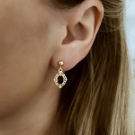 Kolczyki MY ONYX w stylu vintage srebro pozłacane