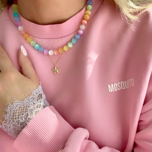 Naszyjnik z kolorowych selenitów naturalnych