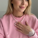 Naszyjnik z dmuchaną ROZGWIAZDĄ srebro pozłacane 