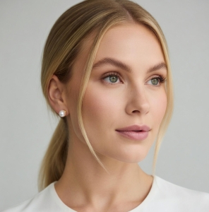 Kolczyki z dużą perłą srebro pozłacane