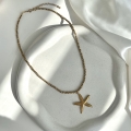 Naszyjnik z ROZGWIAZDĄ i zlotym hematytem 