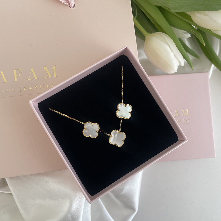 Komplet biżuterii z koniczyną marokańską