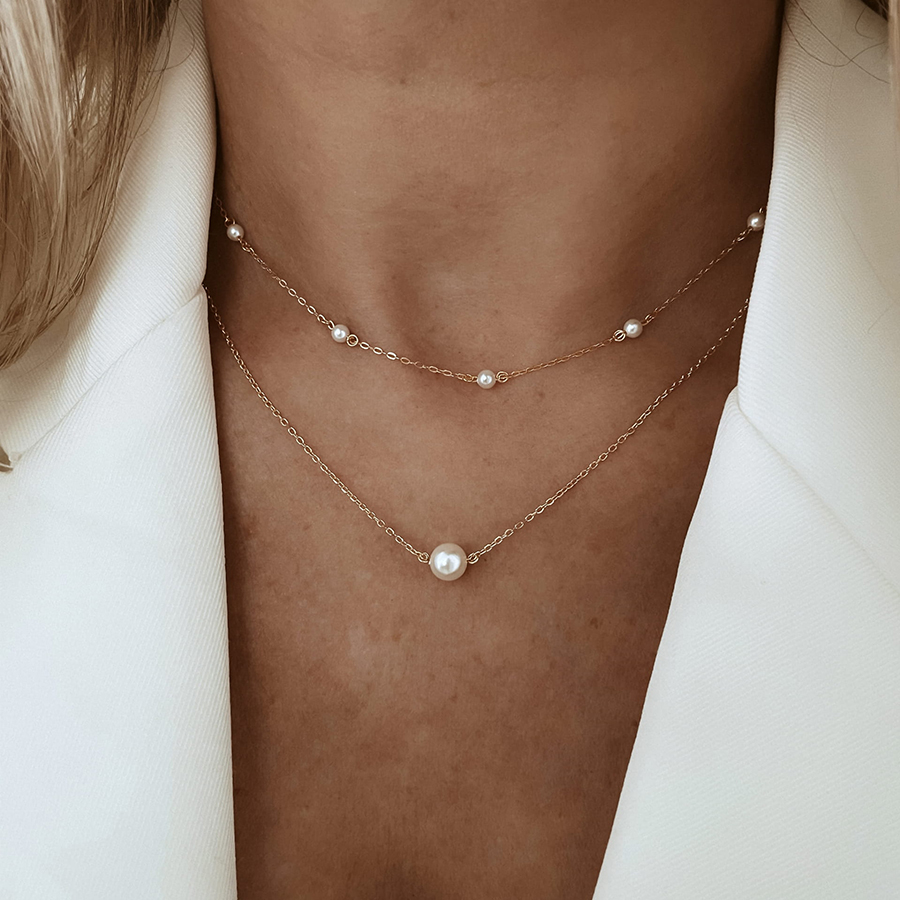  Naszyjnik choker z pereł srebro pozłacane 